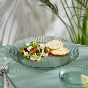 Ribbed Acrylic Dinner Plate Green
