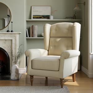 Alexander Grande Wing Back Cosy Chenille Chair Natural