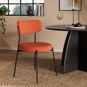 Laine Boucle Dining Chair Boucle Orange Umber