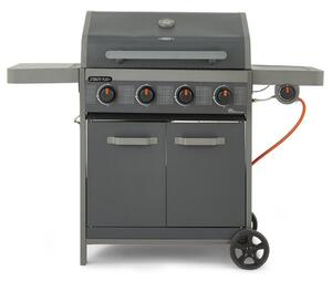 Tower Stealth Plus Four Burner Gas BBQ with Side Burner, Black Steel