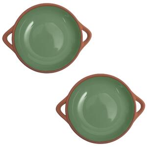 Dexam Set of 2 Sintra Small Glazed Terracotta Tapas Dishes Green