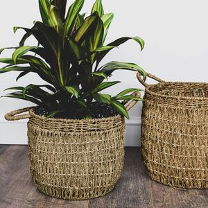 Seagrass Linen Basket Plant Pot Natural