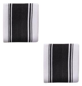 Dexam Set of 2 Love Colour Striped Tea Towels Black