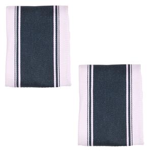 Dexam Set of 2 Love Colour Striped Tea Towels Ink (Blue)