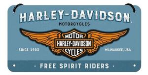 Metal sign Harley-Davidson - Free Spirit Riders, (20 x 10 cm)
