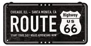 Metal sign Route 66 - Chicago - Santa Monica, (20 x 10 cm)