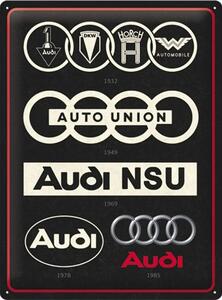 Metal sign Audi - Logos, (30 x 40 cm)
