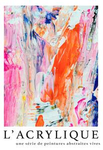 Fine Art Print L'acrylique No.1 (Modern Abstract Painting in Pink), (30 x 40 cm)