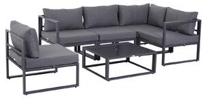 Outsunny 6Pcs Outdoor Sectional Sofa Set Conversation Aluminum Frame w/ Cushion