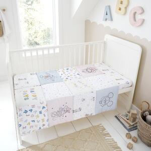 Mickey Alphabet Letters 4 Tog 100% Cotton Cot Quilt White/Grey
