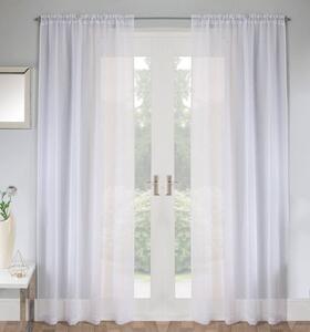 Jewel Rod Pocket Ready Made Single Voile Curtain White