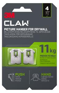 3M CLAW™ Plasterboard Picture and Mirror Hooks, 11 kg Grey