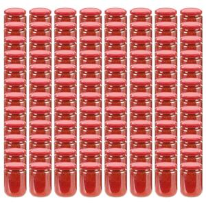 Glass Jam Jars with Red Lid 96 pcs 230 ml