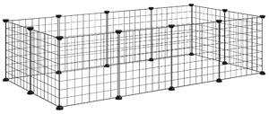 PawHut Modular Pet Enclosure: Secure & Spacious Metal Playpen for Furry Friends, Black, 106Lx73Wx36H cm Aosom UK
