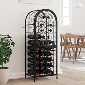Wine Rack for 41 Bottles Black 45x36x120 cm Wrought Iron
