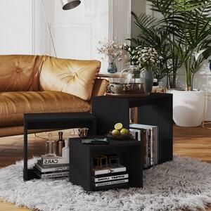 Nesting Tables 3 pcs Black Engineered Wood