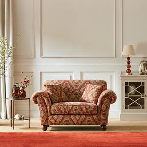 Angus Kashmar Chenille Snuggle Chair Red/Brown