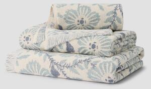 Dusk Blue Folk Floral Cotton Towels | Hand Towel | Piglet in Bed