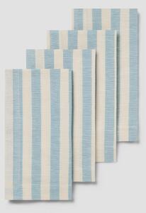 Coastal Blue Pembroke Stripe Linen Blend Napkin Set of 4 | Default | Piglet in Bed