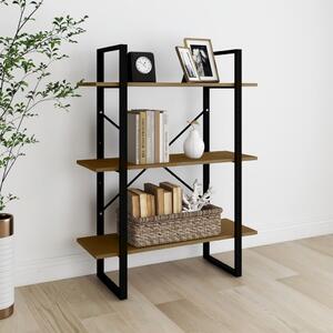3-Tier Book Cabinet 80x30x105 cm Solid Pine Wood