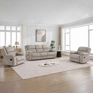 Martinez Fabric Recliner 3+1+1 Seater Sofa Set - Taupe