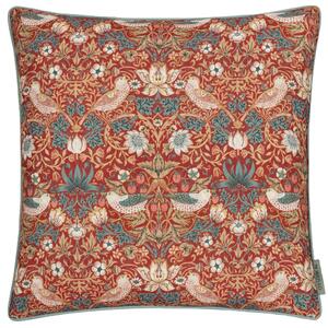 Morris & Co. Strawberry Thief Piped Outdoor 50cm x 50cm Filled Cushion Berry