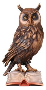 Owl on book woodcarving