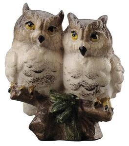 Pair of owl woodcarving