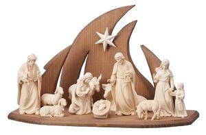 Wooden Nativity scene Ambiente with 8 figures AD