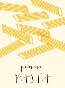 Art Print Penne Italian pasta. Penne poster illustration., Alina Beketova