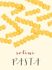 Art Print Rotini Italian pasta. Rotini poster illustration., Alina Beketova