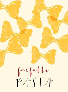 Art Print Farfalle Italian pasta. Farfalle poster illustration., Alina Beketova