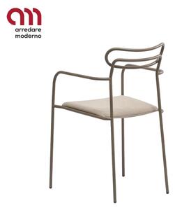 Chair Ùti steel back with arms Infiniti Design