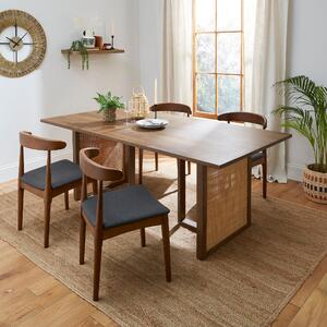 Mila 6 Seater Rectangular Dining Table, Mango Wood Brown