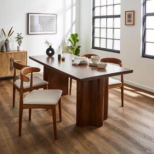 Melton 6 Seater Rectangular Dining Table, Dark Mango Wood Dark Brown