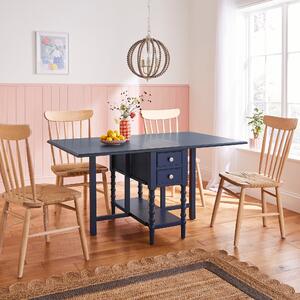 Pippin 2-4 Seater Drop Leaf Dining Table, Navy Navy Blue