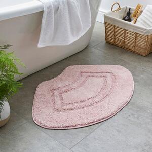 Luxury Cotton Semi-Circle Bath Mat Pink