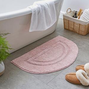 Luxurious Cotton Oval Bath Mat Pink