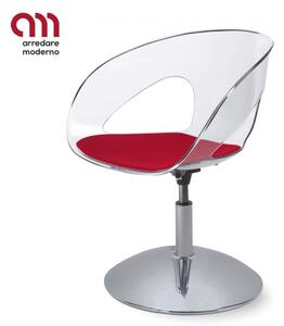 Krizia Kastel chromed base swivel chair