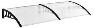 Outsunny 75 x 195 cm Curved Door Window Awning Canopy, Polycarbonate Cover Front Door Outdoor Patio, UV Rain Snow Protection Shelter, Clear