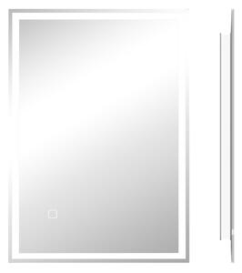 HOMCOM 70 x 50cm LED Bathroom Mirror with Lights, Dimmable Makeup Mirror, Vanity Mirror with 3 Colour, Smart Touch, Anti-Fog