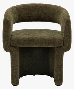 Curve Dining Chair in Green Boucle