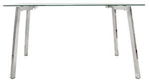 Dining Table Alexandra House Living Grey Transparent Crystal 140 x 75 x 80 cm