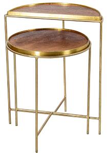 Set of 2 tables Alexandra House Living Brown Golden