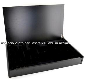 Wooden Case for 24-Piece Stainless Steel Cutlery Set - 6 Forks - 6 Spoons - 6 Table Knives - 6 Coffee Spoons