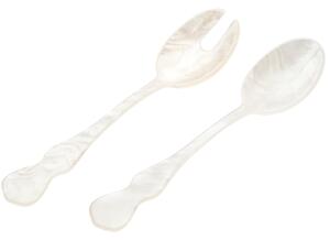 Chic Acrylic Salad Serving Set in Pearly White 182 mm