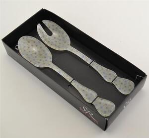 Chic Acrylic Salad Servers FLOWER LILAC 182 mm in Favor Packaging
