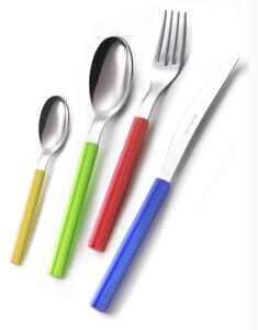 24-Piece Colored Cutlery Set SKY 6 Knives, 6 Forks, 6 Spoons, 6 Coffee Spoons, 18/0 AISI 430 Nickel Free Stainless Steel (Mixed Colors 24 Pieces) Yellow-Green-Red-Blue
