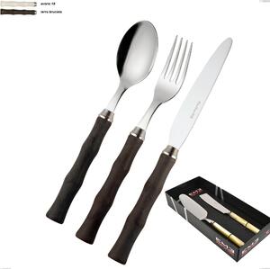 2-Piece Showcase Set, Serving Spoon and Cake Knife Acqua EME, Polished 18/10 AISI 304 Stainless Steel with Acrylic Handle