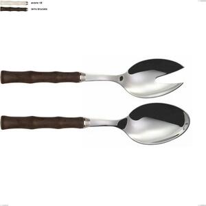 Water Eme Salad Set, Polished 18/10 AISI 304 Stainless Steel with Acrylic Handle, Length 239 mm